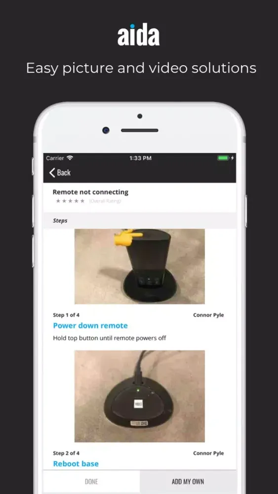 AIDA - Group Sourced Knowledge Screenshots