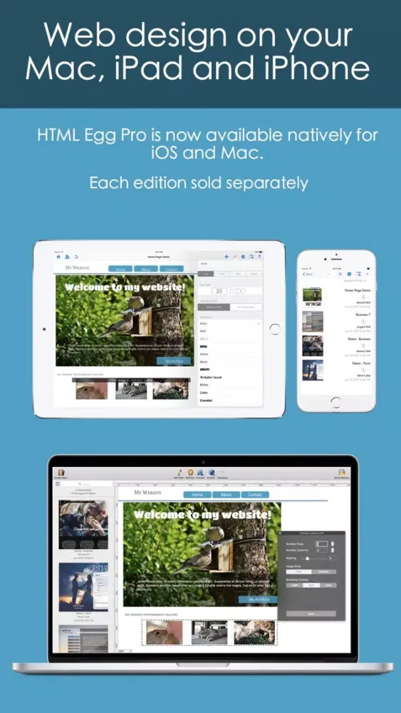HTML Egg Pro Website Designer for iPhone應用截圖