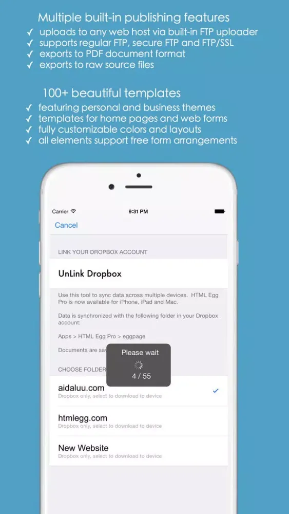 HTML Egg Pro Website Designer for iPhone應用截圖