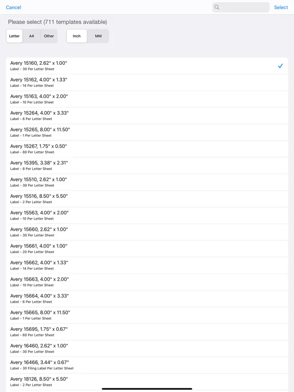 Ảnh chụp màn hình của Mailing Label Designer iPad 