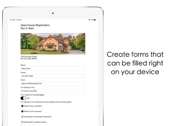Tangkapan layar Riley Form Maker iPad 