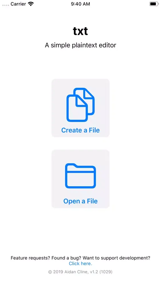 Ảnh chụp màn hình của txt – Plaintext Editor