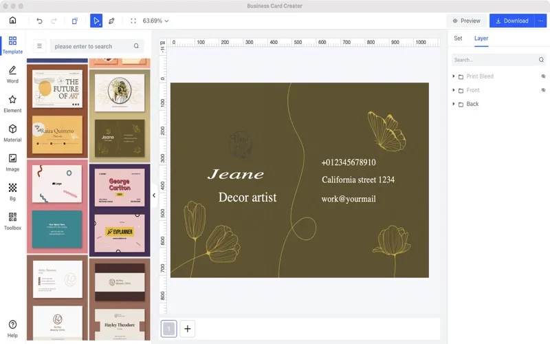 Business Card-Easy Creator سکرین شاٹس