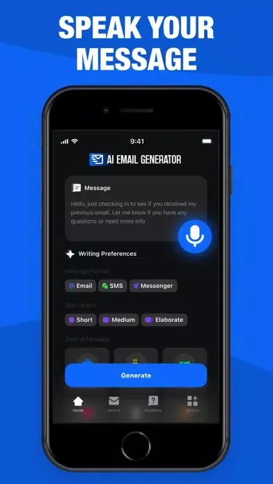 Capturas de pantalla de AI Email Generator & Ai Writer