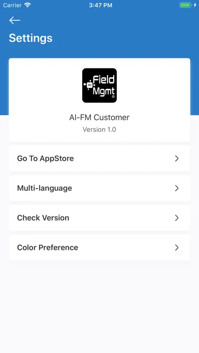Tangkapan layar AI-FM Customer App
