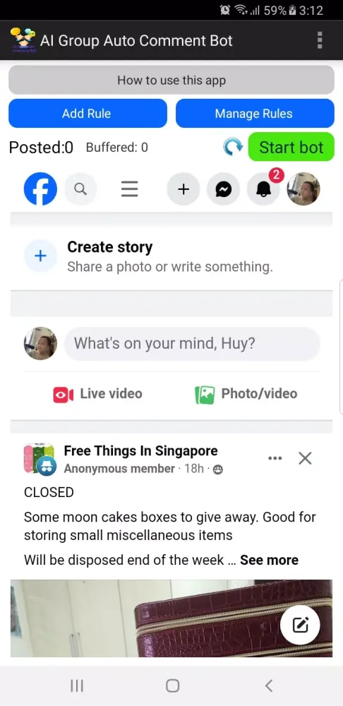 AI Group Auto Comment Bot Screenshots