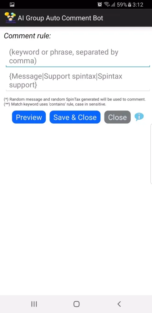 AI Group Auto Comment Bot Screenshots