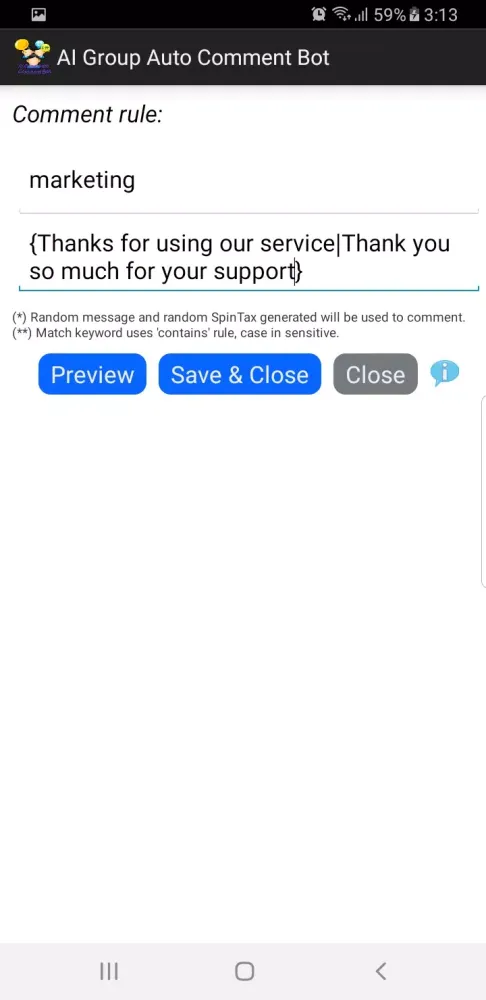 AI Group Auto Comment Bot Screenshots