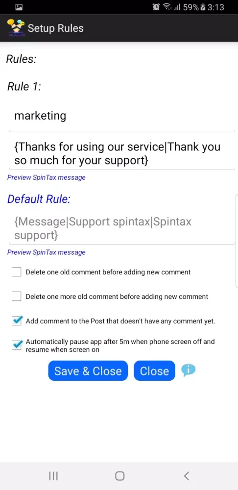 AI Group Auto Comment Bot Screenshots