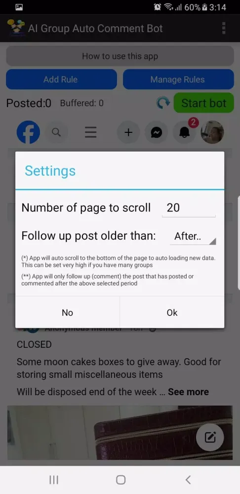 AI Group Auto Comment Bot Screenshots