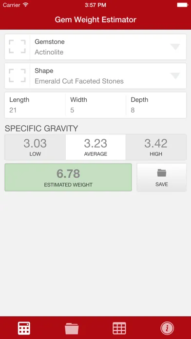 Скриншоты Gem Weight Estimator