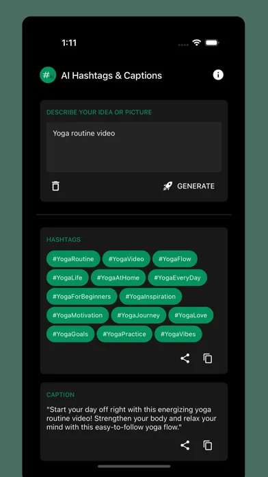 AI Hashtag & Caption Generator Ekran Görüntüleri