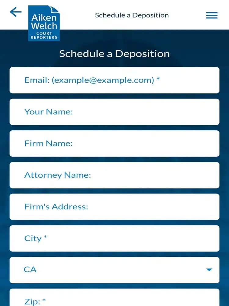Capturas de pantalla de Aiken Welch Court Reporters iPad 