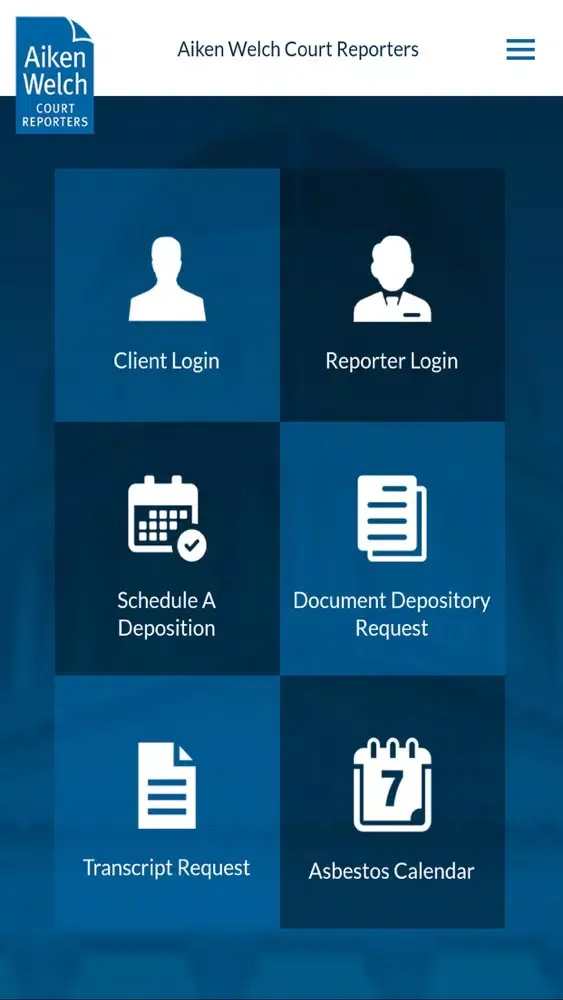 Capturas de pantalla de Aiken Welch Court Reporters