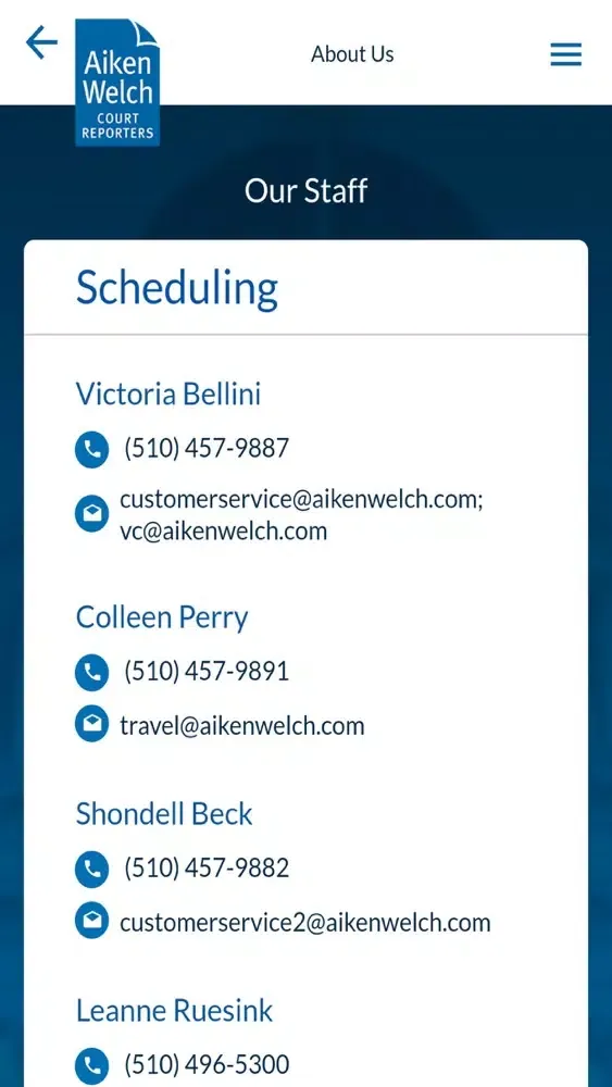 Capturas de pantalla de Aiken Welch Court Reporters