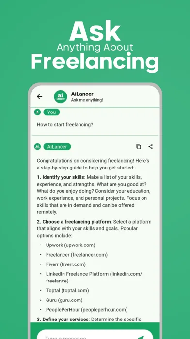 ภาพหน้าจอของ AiLancer - AI Writer & Alerts