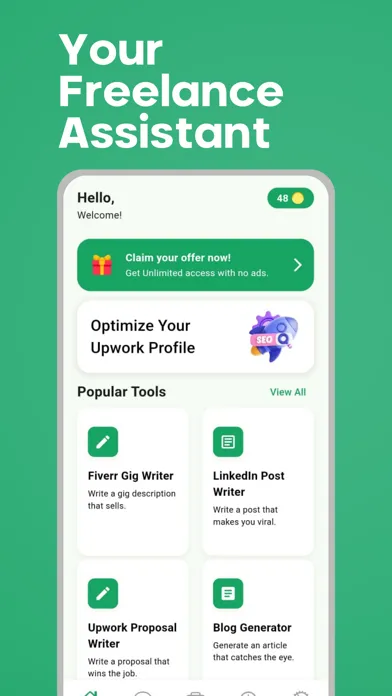 ภาพหน้าจอของ AiLancer - AI Writer & Alerts