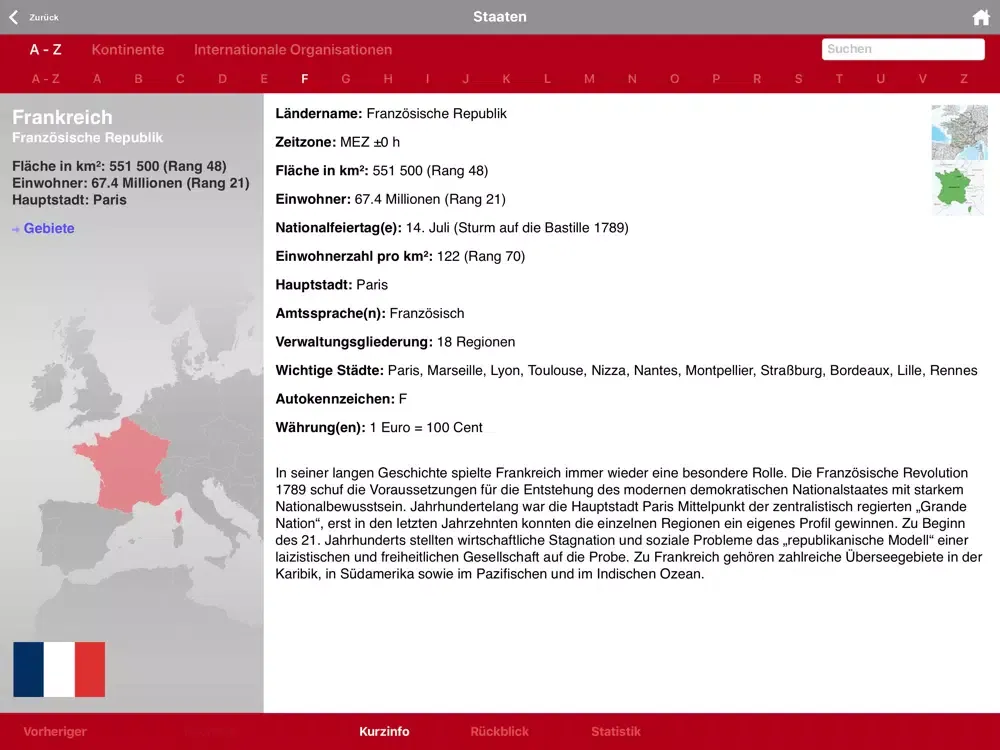 Tangkapan layar KOSMOS Welt-Almanach 2022 iPad 