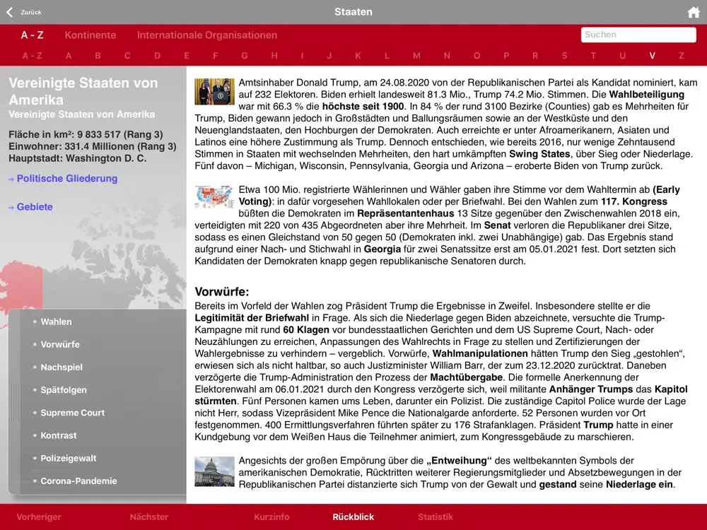 Tangkapan layar KOSMOS Welt-Almanach 2022 iPad 
