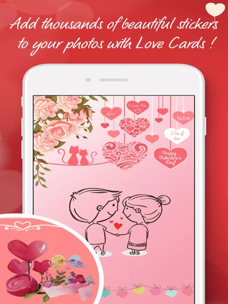 تصاویر Love card designer - add text & stickers to photo iPad 