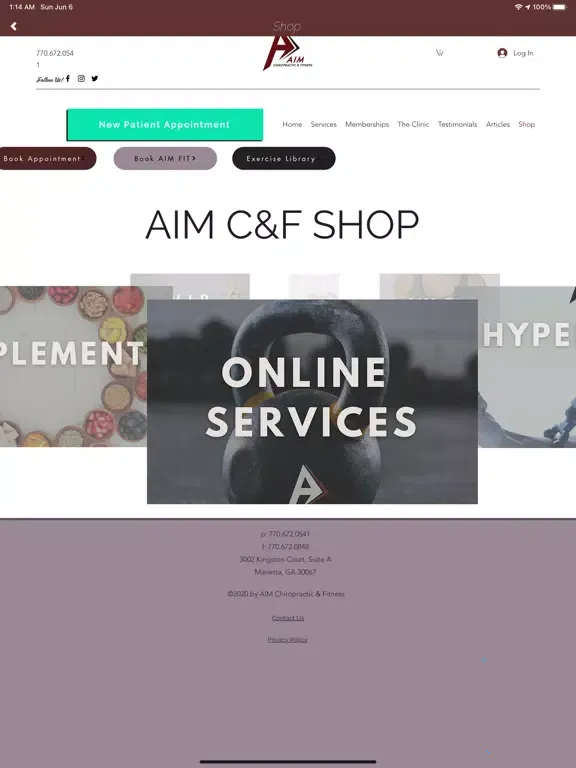 AIM Chiropractic & Fitness iPad  Ekran Görüntüleri
