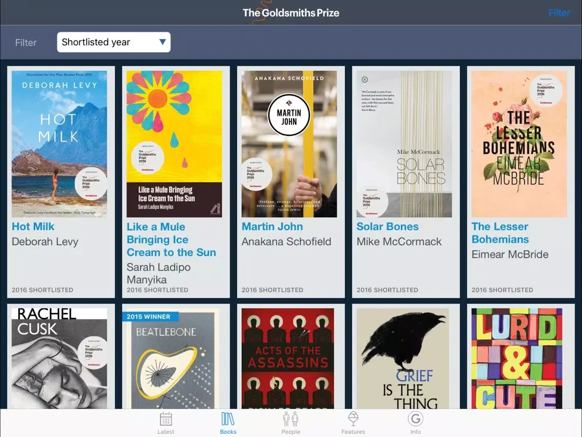 The Goldsmiths Prize iPad  Screenshots