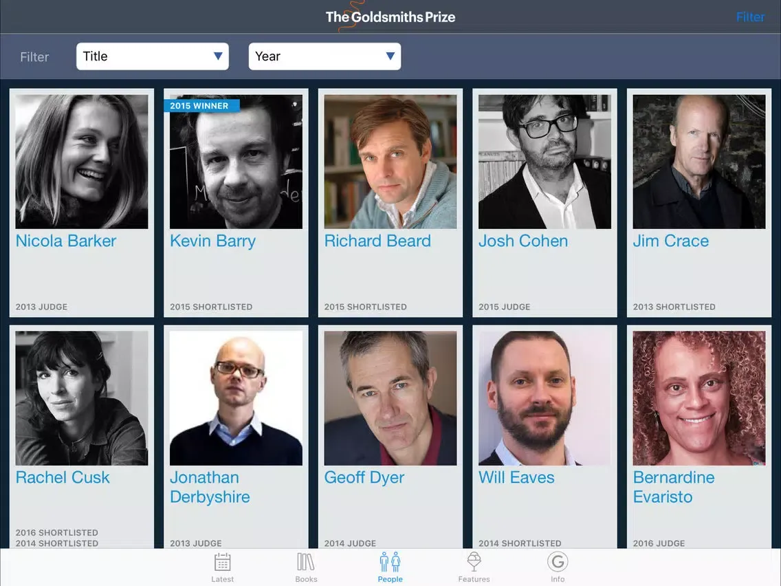 The Goldsmiths Prize iPad  Screenshots