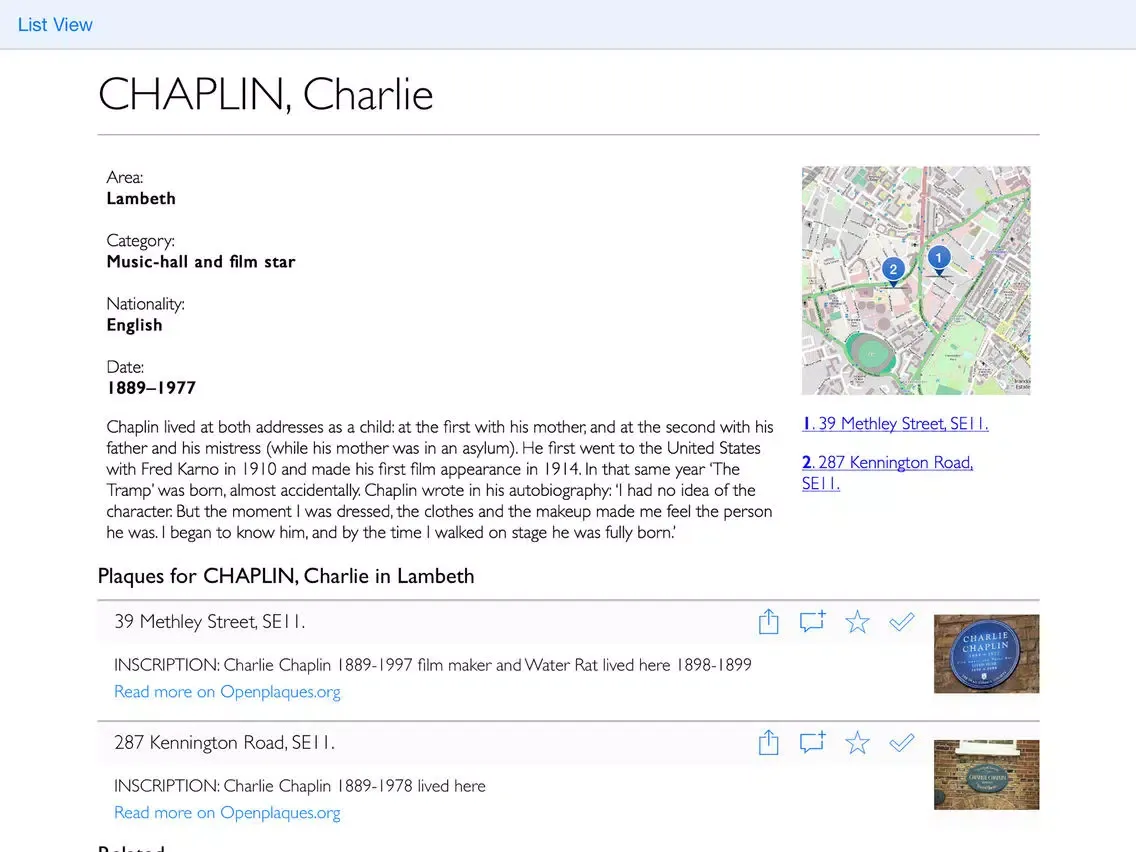 ภาพหน้าจอของ London Plaques iPad 