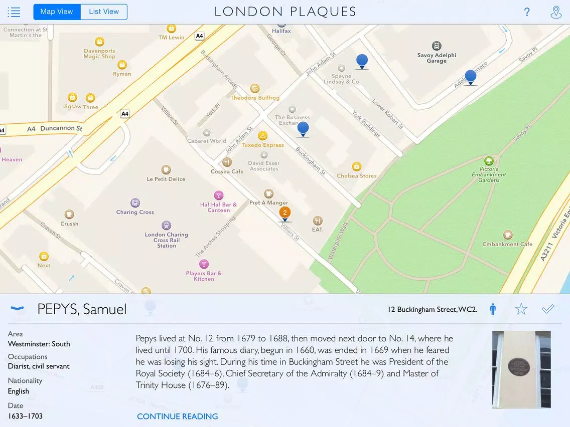 ภาพหน้าจอของ London Plaques iPad 