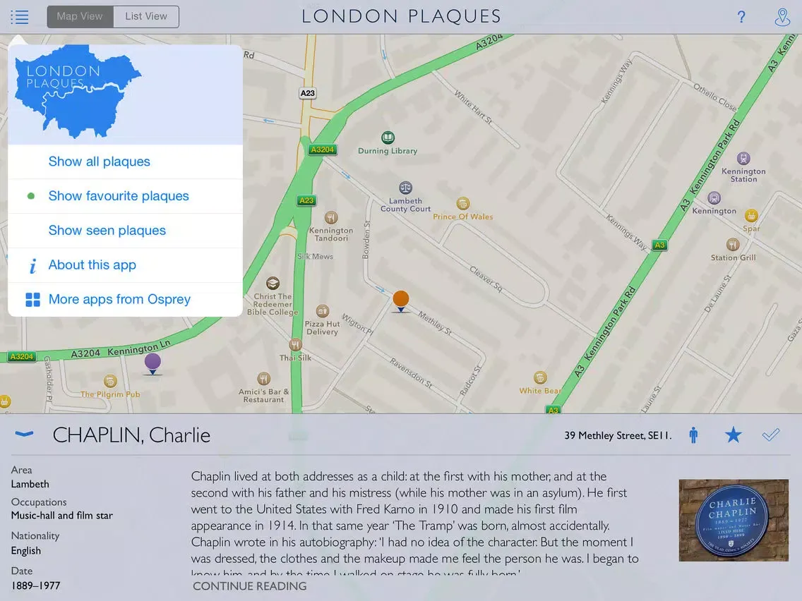 ภาพหน้าจอของ London Plaques iPad 