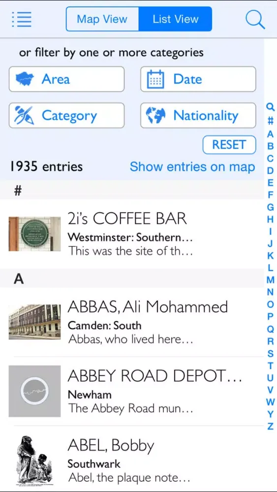 ภาพหน้าจอของ London Plaques