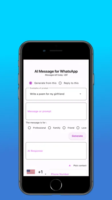 AI Message for WhatsApp سکرین شاٹس