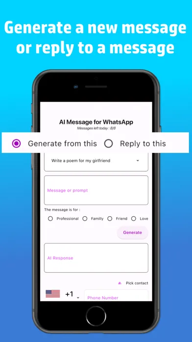 AI Message for WhatsApp سکرین شاٹس