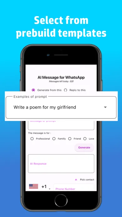 AI Message for WhatsApp سکرین شاٹس