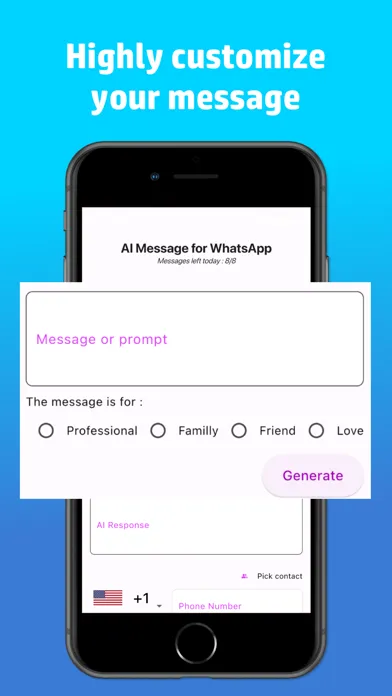 AI Message for WhatsApp سکرین شاٹس