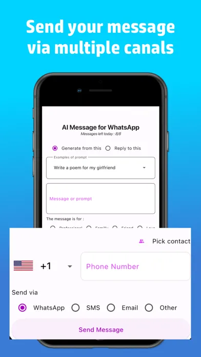 AI Message for WhatsApp سکرین شاٹس