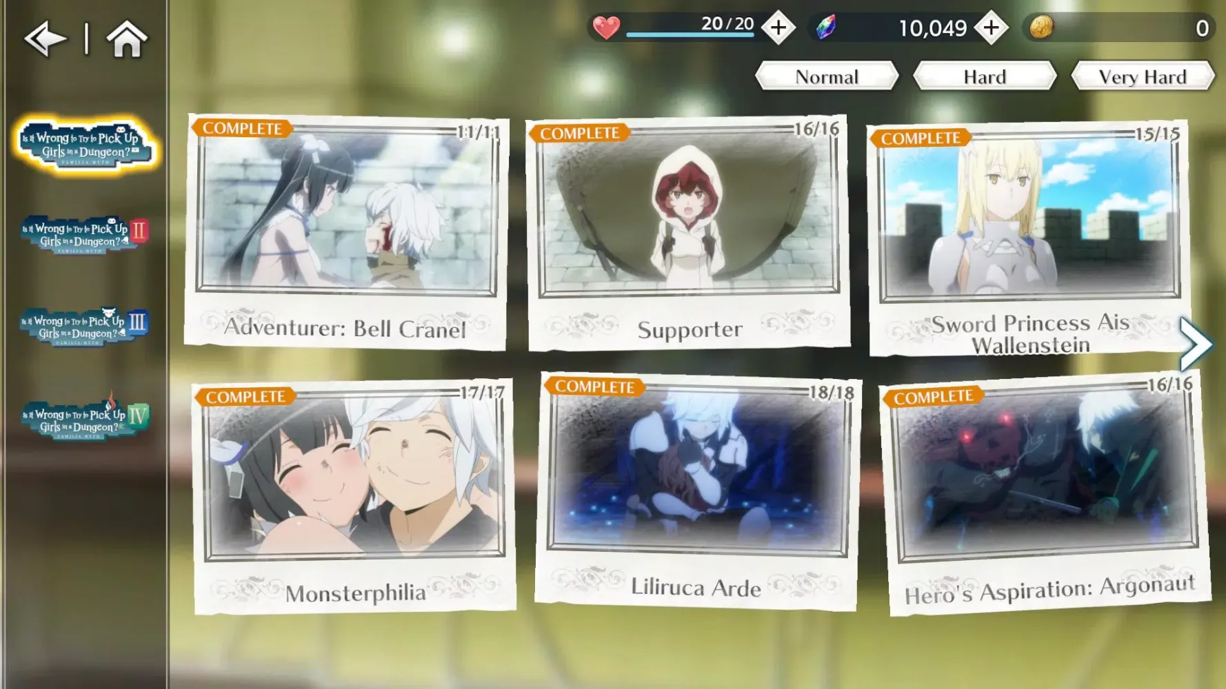 Capturas de tela do DanMachi BATTLE CHRONICLE