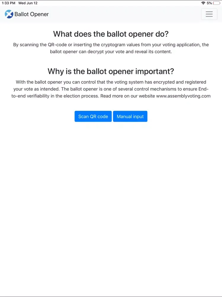 Tangkapan skrin Ballot Opener iPad 