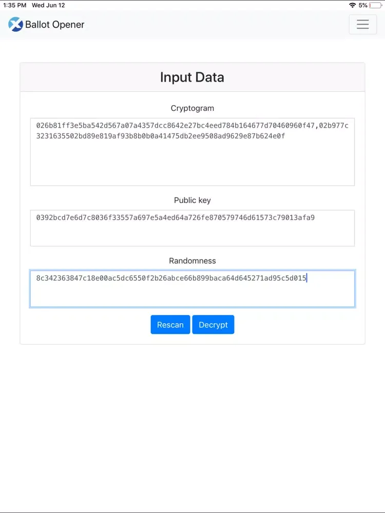 Tangkapan skrin Ballot Opener iPad 