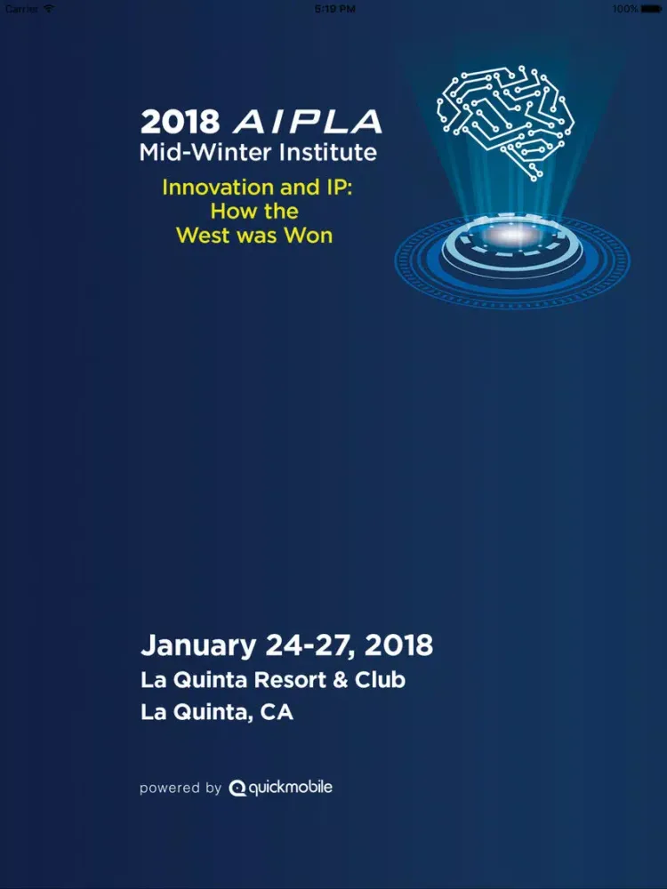 Screenshot di AIPLA 2018 MidWinter Institute iPad 