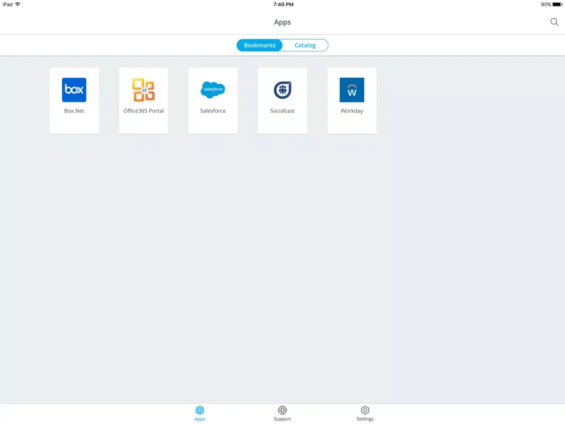 Screenshot di VMware Workspace ONE iPad 