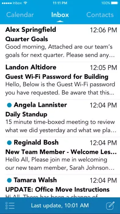 Ảnh chụp màn hình của AirWatch Inbox