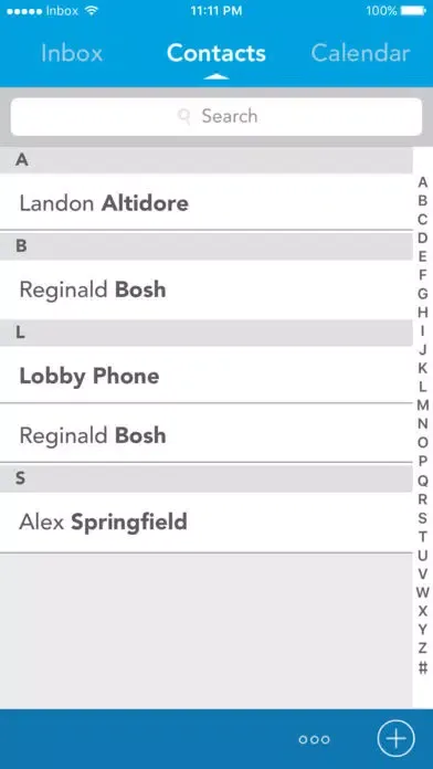 Ảnh chụp màn hình của AirWatch Inbox
