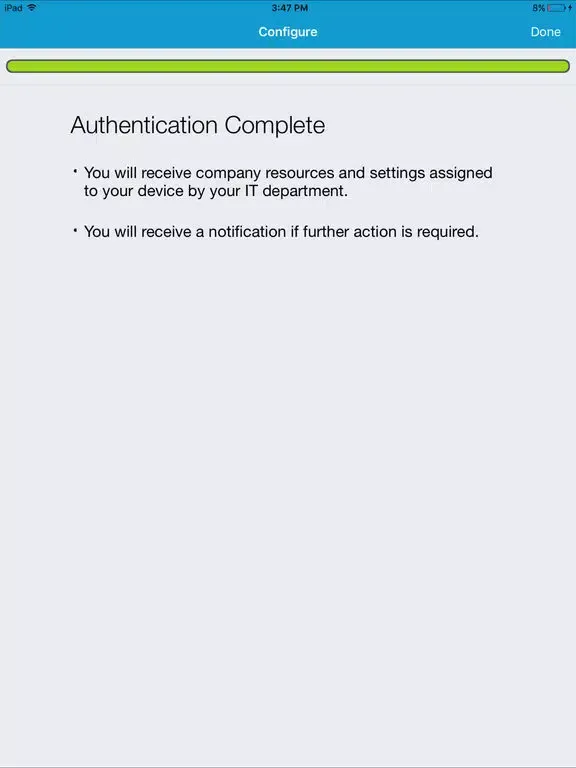 Tangkapan layar AirWatch Container iPad 