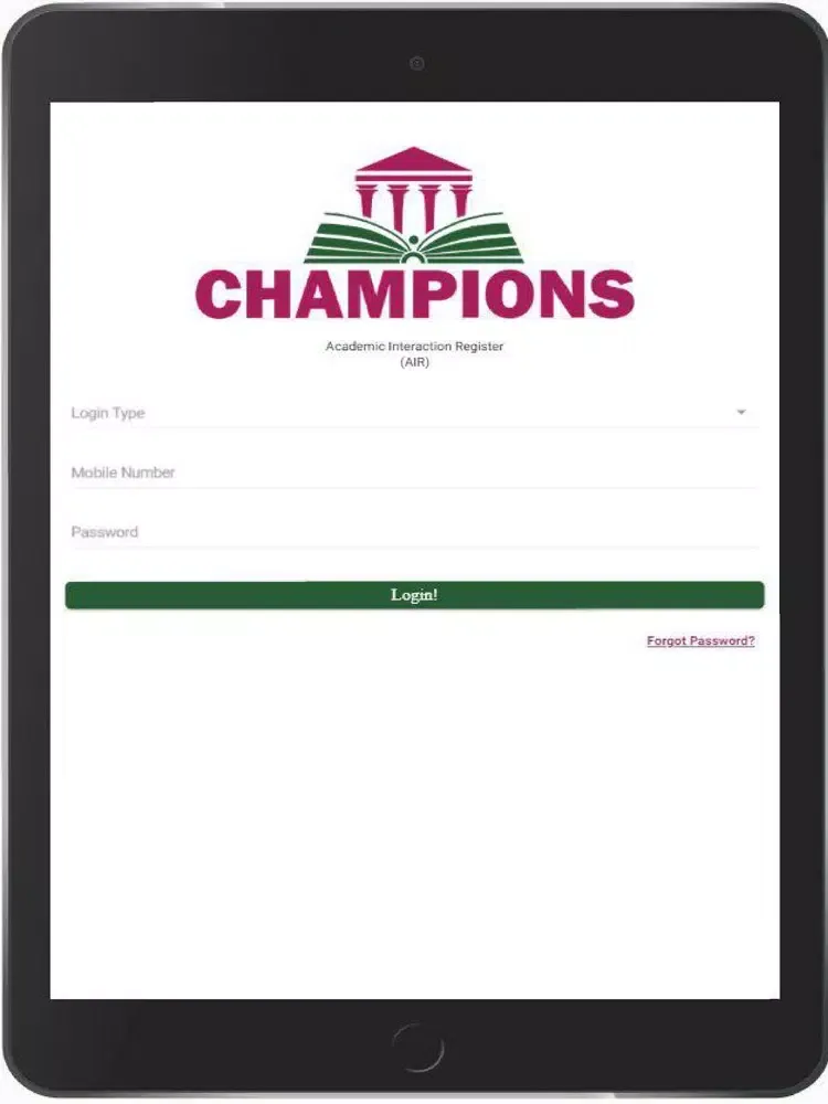 Academic Interaction Register iPad 应用截图