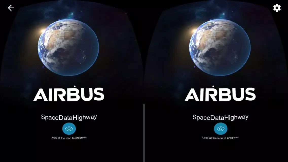 Capturas de tela do Airbus SpaceDataHighway