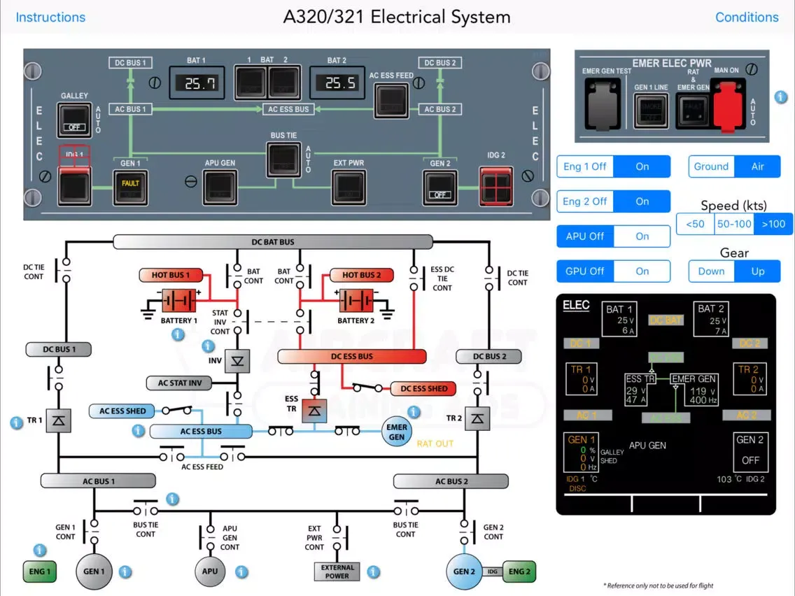 Airbus A320 Electrical Diagram iPad  Screenshots