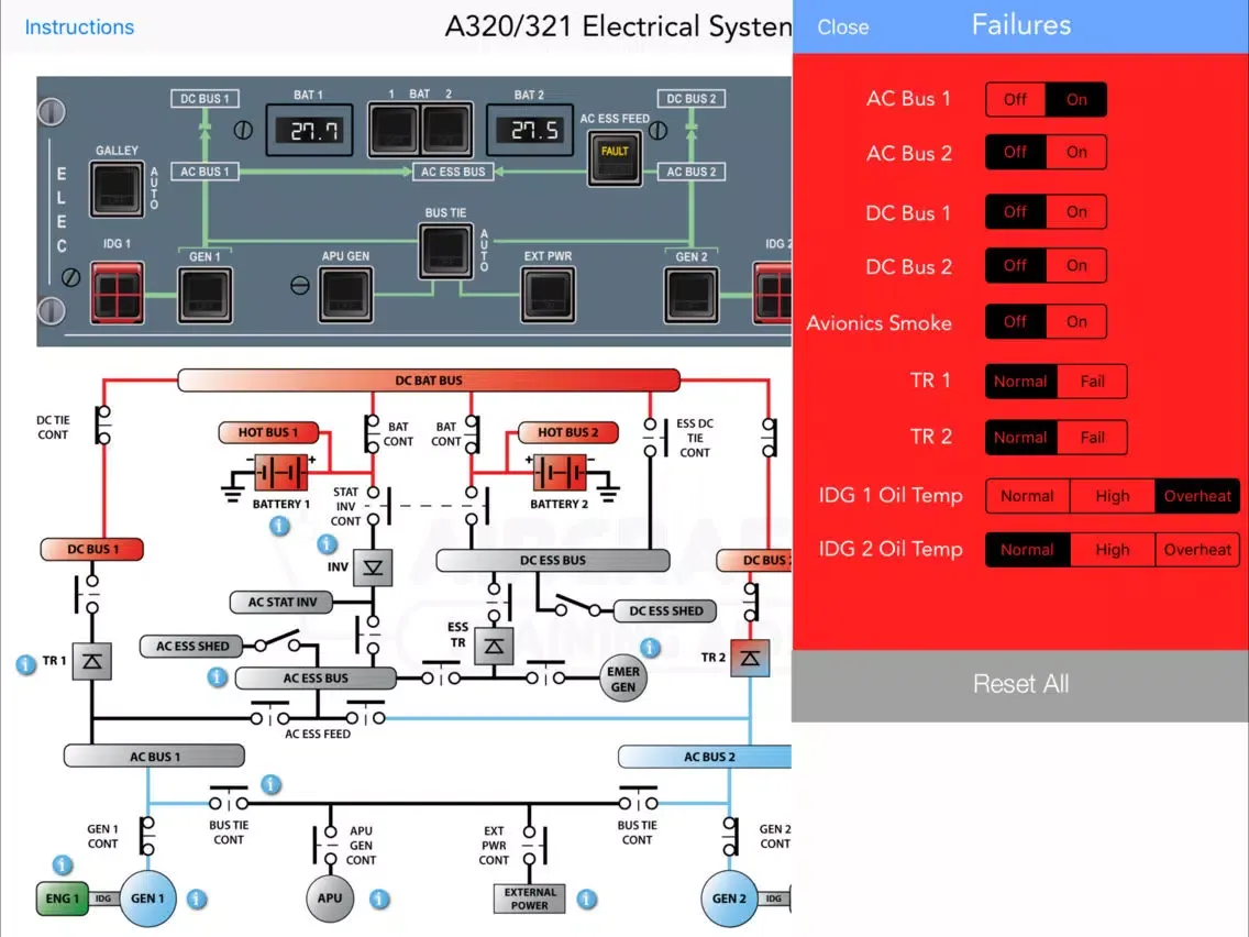 Airbus A320 Electrical Diagram iPad  Screenshots