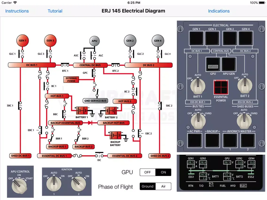 ERJ 145 Electrical Diagram iPad  स्क्रीनशॉट