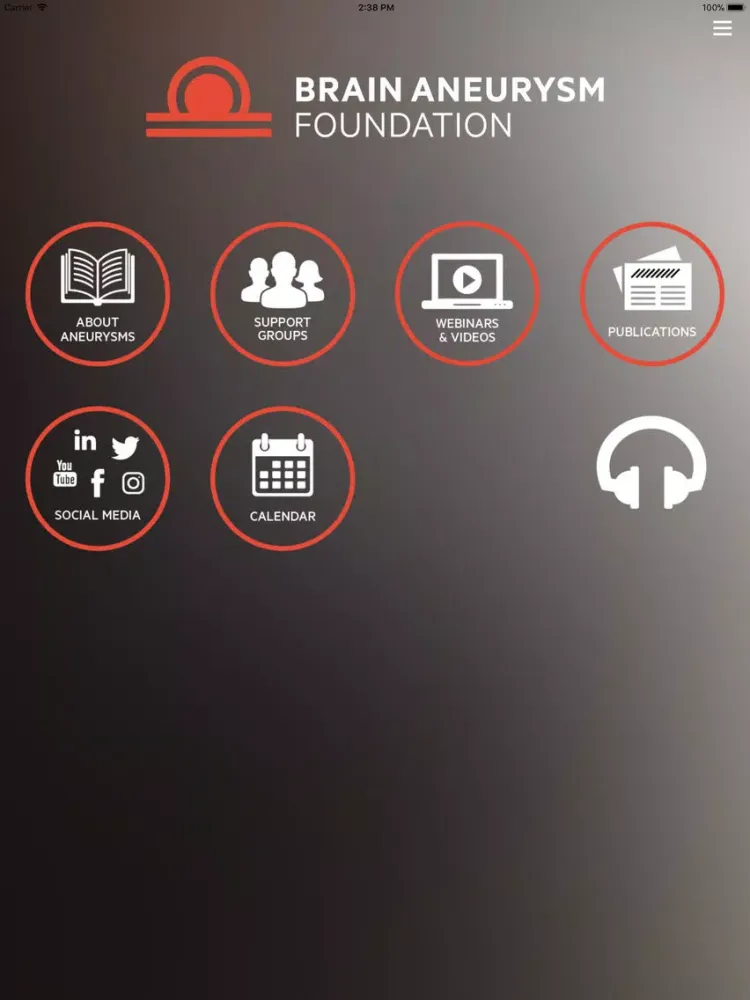 ภาพหน้าจอของ Brain Aneurysm Foundation iPad 
